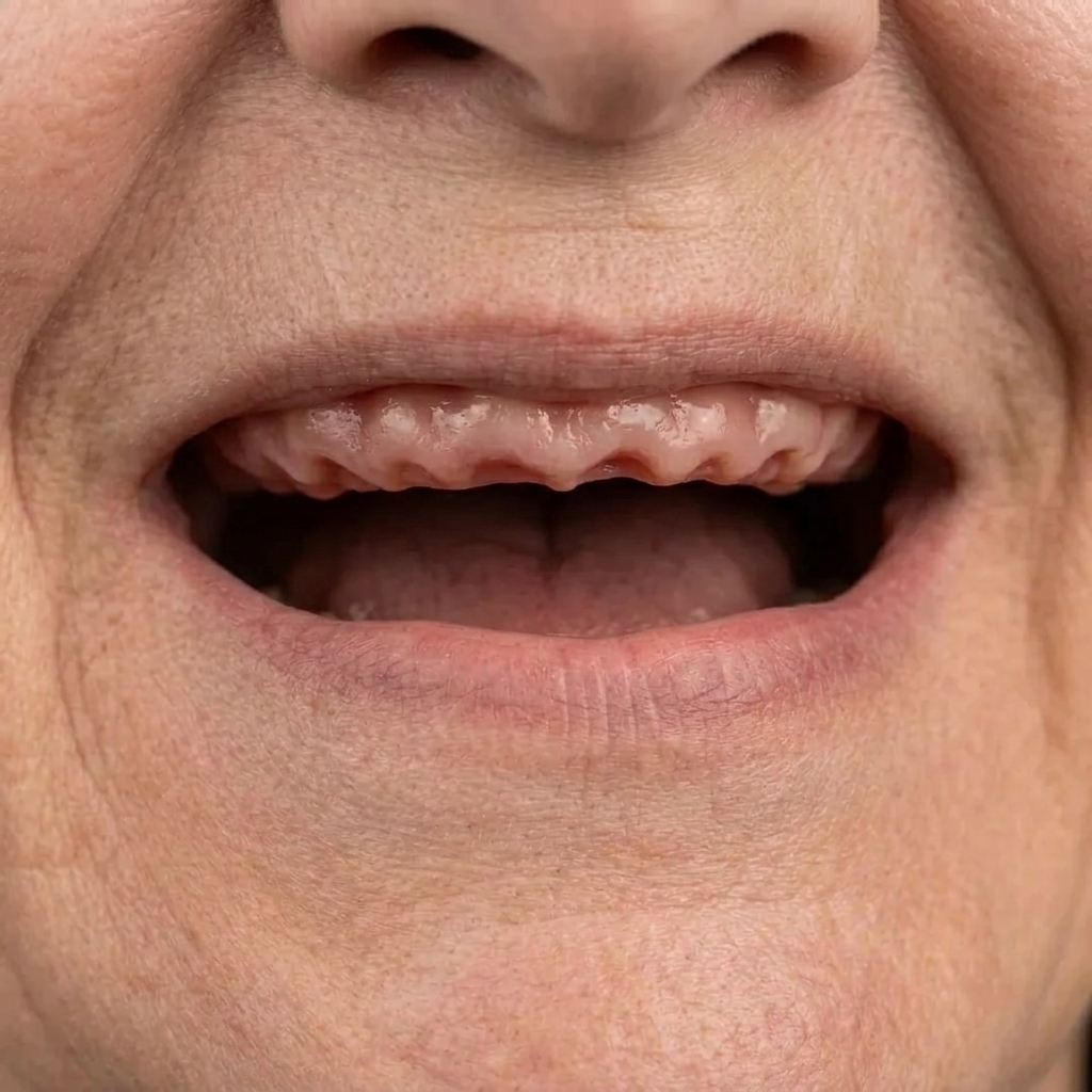Real patient before dental implants showing missing teeth
