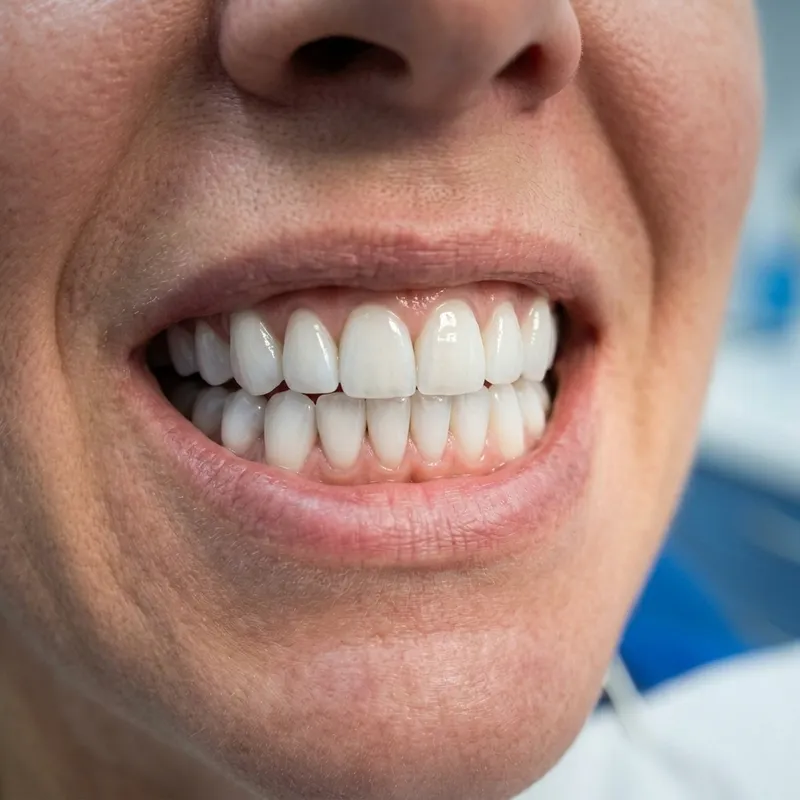 Real patient after a full smile makeover with porcelain veneers at DHA Phase 5 clinic